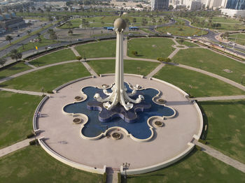 High angle view of building