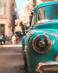 Close-up of vintage car