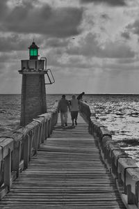 View of pier on sea