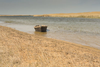 The road through the steppes to the aral sea.kazakhstan,2019