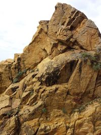 Low angle view of rock formation