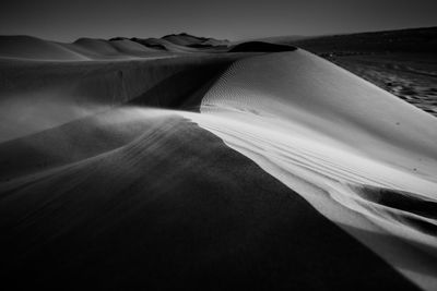 Sand dunes in desert