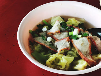 Directly above shot of salad served in bowl