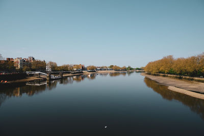 Scenic view of river against clear sky