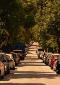 View of empty road in city