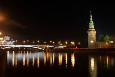 Illuminated city at night