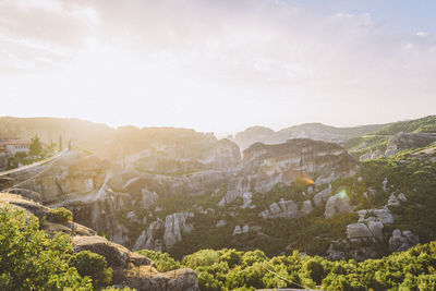 Scenic view of mountains against sky