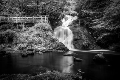 Scenic view of waterfall