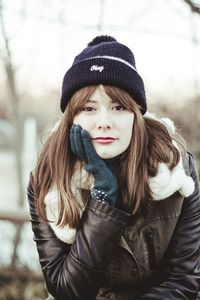 Portrait of woman wearing hat