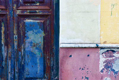 Full frame shot of weathered door