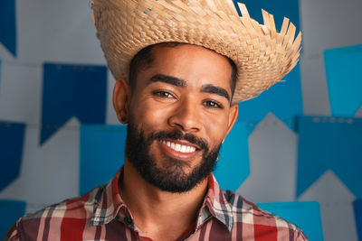 Portrait of man wearing hat