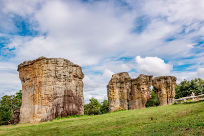 View of castle against cloudy sky