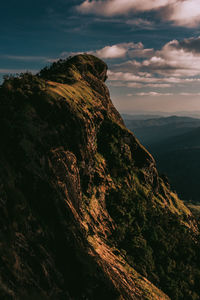 Low angle view of mountain against sky