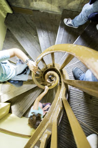 Low section of person working on wood