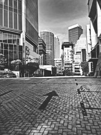 View of skyscrapers in city