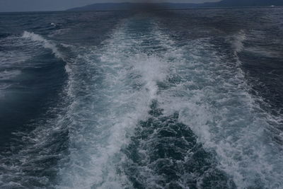 High angle view of wave in sea