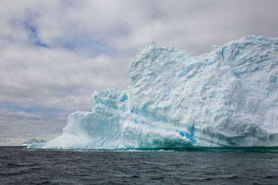 Scenic view of frozen sea against sky