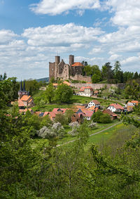 View of townscape against sky