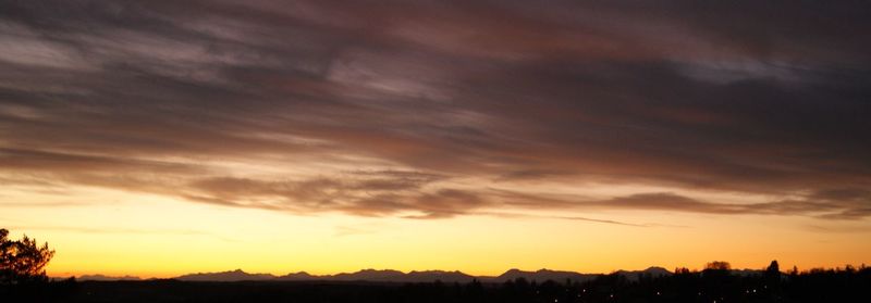 Scenic view of landscape at sunset