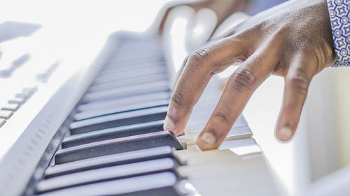 Close-up of piano keys