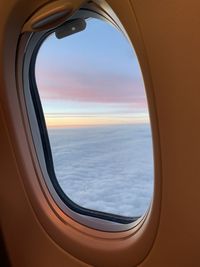 Scenic view of sky seen through airplane window