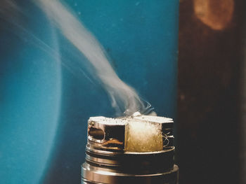 Close-up of ice cream on table