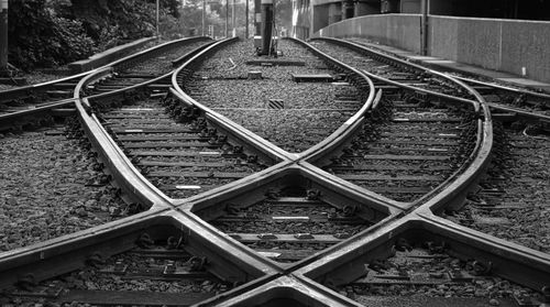 Railroad tracks at junction