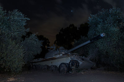 Scenic view of field against sky at night