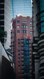 Low angle view of modern buildings in city