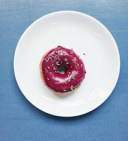 Close-up of dessert served on table