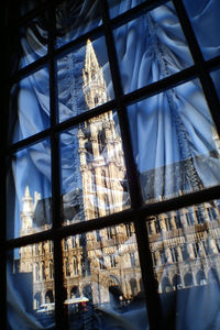 View of city through window