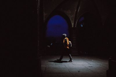 Full length of man standing at music concert