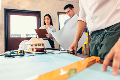 People working on table