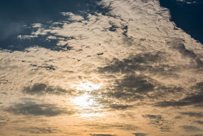 Low angle view of sky during sunset