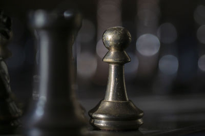 Close-up of chess pieces