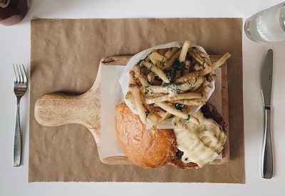 Directly above shot of food on table