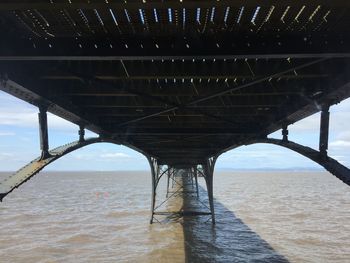 View of bridge over sea against sky