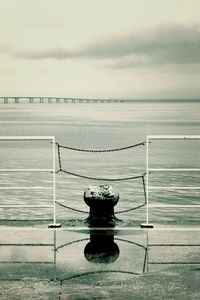 View of sea against cloudy sky