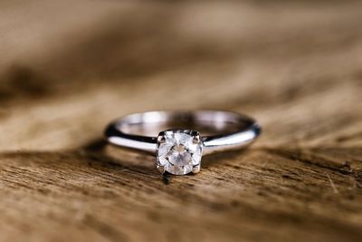 Close-up of silver ring