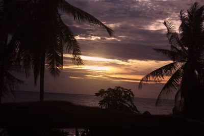 Scenic view of sea against sky at sunset