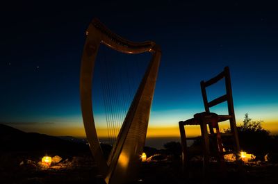 Illuminated built structure at night