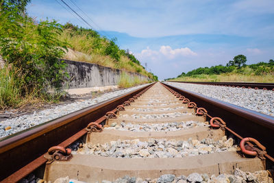 View of railroad tracks against sky