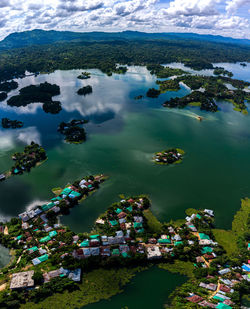 High angle view of sea