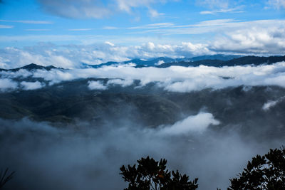 Low angle view of mountain against sky