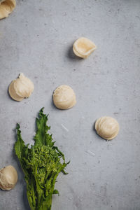 High angle view of bread on table