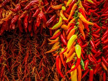 Full frame shot of red chili peppers