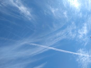 Low angle view of vapor trail in sky