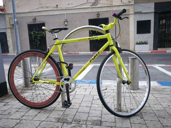 Bicycle in front of building