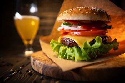 Close-up of food on table