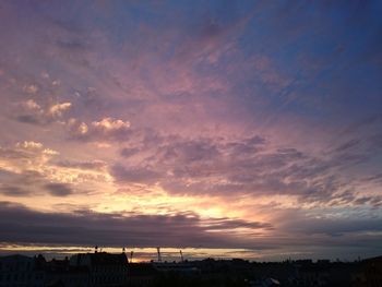 Sunset over city